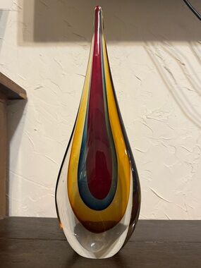 Stunning MURANO 13” Art Glass Freeform Teardrop Sculpture